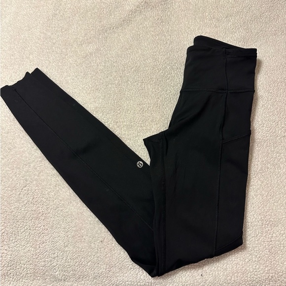 Lululemon Black Fast & Free 7/8 Tight II Nulux Athletic Leggings Non Reflective - Picture 2 of 12
